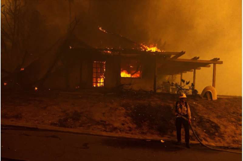 There was no official confirmation of the number of homes destroyed by the blaze, but news crews found scenes of devastation